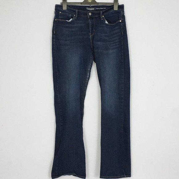 Levi's Denim - Levis Womens 14L Dark Wash Curvy Boot Cut Cotton Blend Mid Rise Denim Blue Jeans
